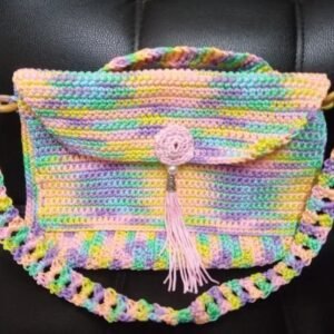 multicolour handmade crochet handbags