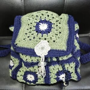 Olive green and Navy mini Backpack