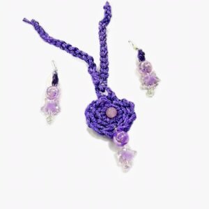Lilac lavender beaded necklaces set