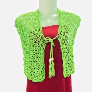 Parrot Green Crochet Shrug