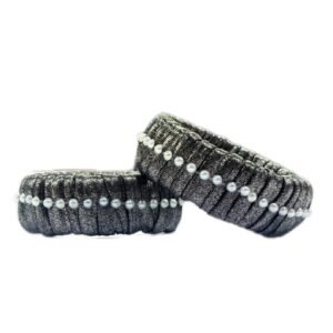 Metallic grey bangle set of 2