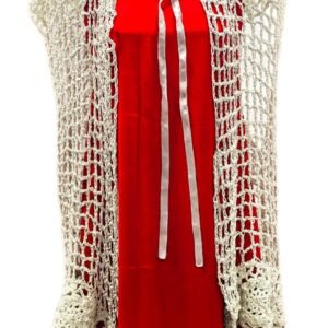Handcrafted White Crochet Long Shrug