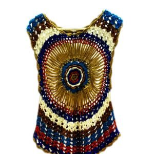 Vintage Style Multicolor Crochet Top